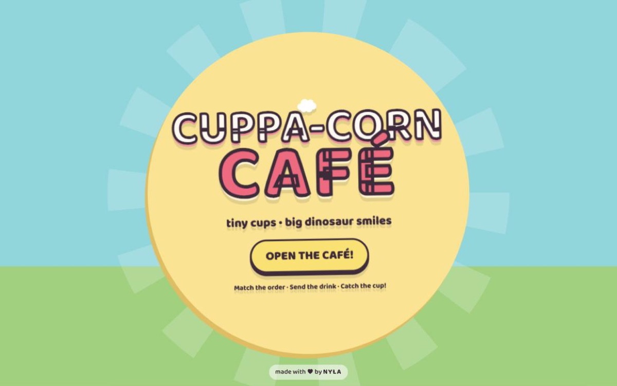 Cuppa-Corn Café — the title screen