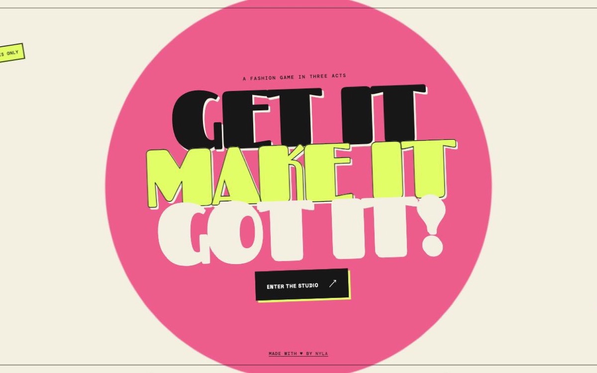 Get It, Make It, Got It! — the title screen